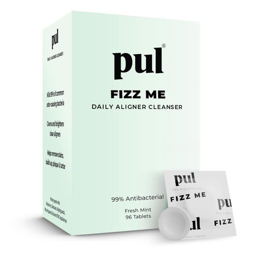 PUL Aligner Cleaner Tablets (Pack of 96) – For Cleaning Invisalign, All Clear Aligners & Retainers – Removes Odor, Stains, Plaque – Cleans Dentures, Night & Mouth Guards, All Dental Removables