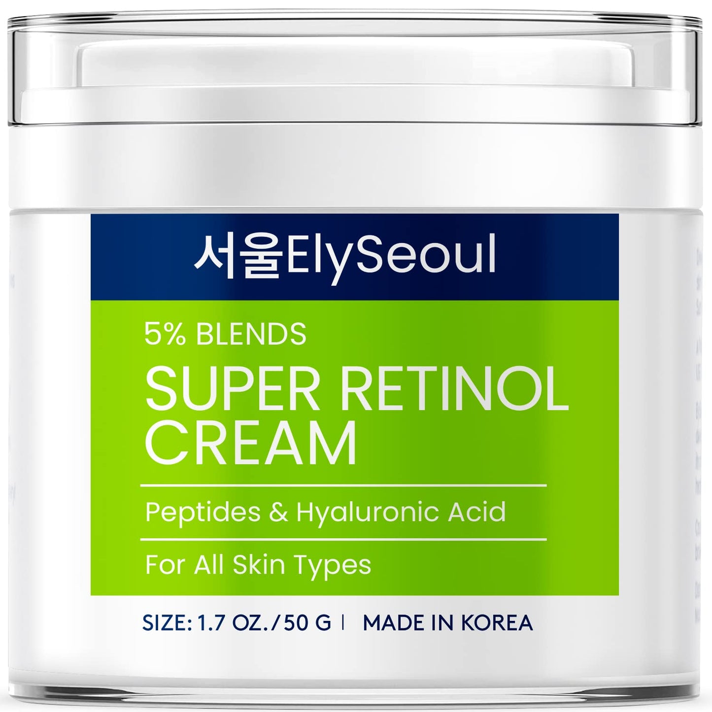 Korean 6-in-1 Men's Face Cream - Anti-Aging Moisturizer for Wrinkles, Dark Circles & Puffiness with Retinol & Hyaluronic Acid, 1.7 oz