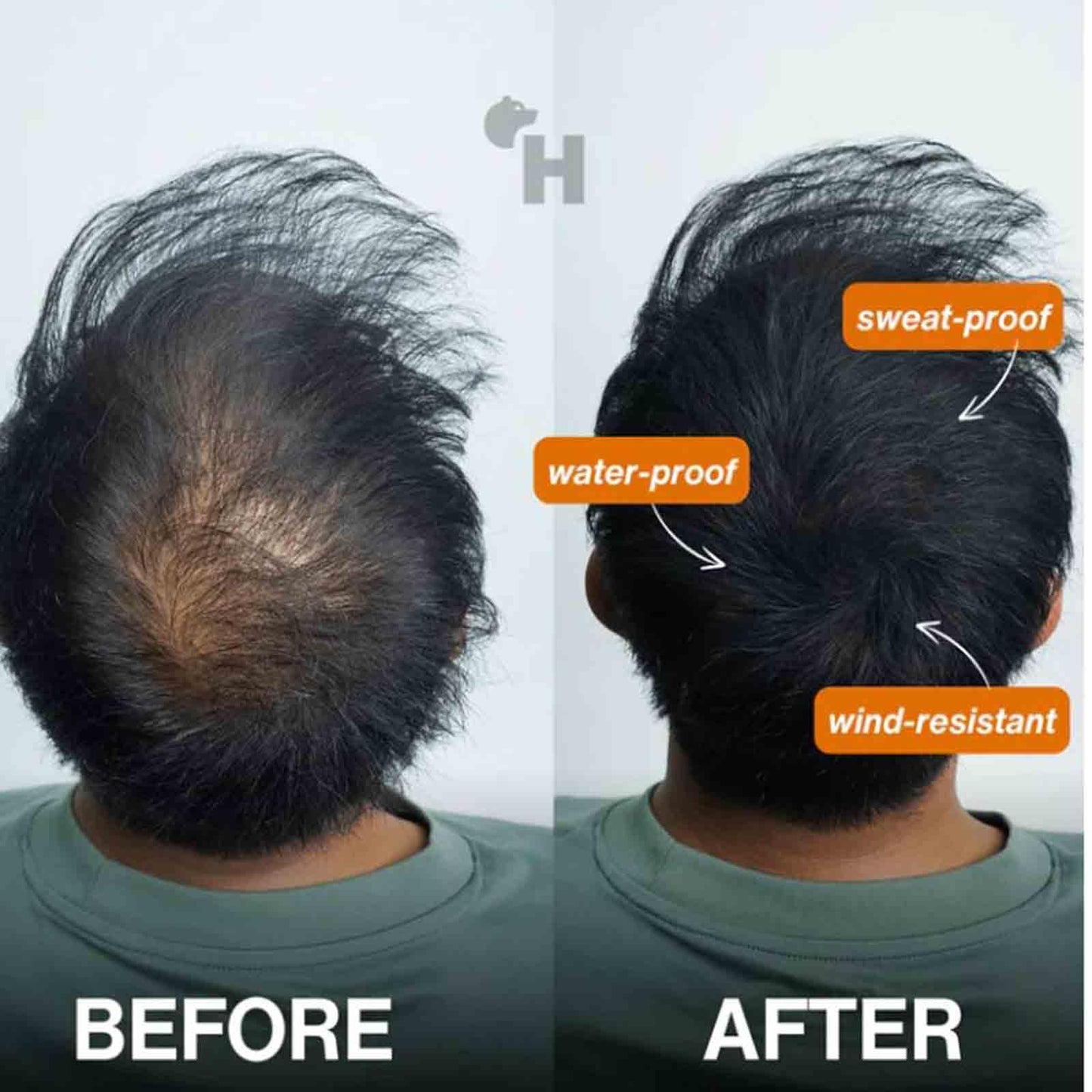 Hairbear Hair Filler, Hair Bear Hair Filler Long Lasting Water Proof, Hairbear Hair Filler Fast&ful, Fibers Natural Black, For Thinning Hair Women and Men &graying Hair Roots (Brow2, 1)