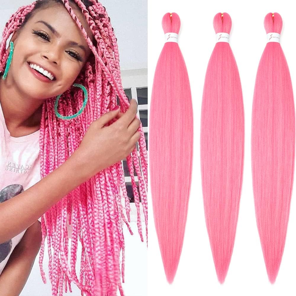 8 Packs 20-Inch Ombre Pre-Stretched Braiding Hair - Soft Yaki Texture Extensions