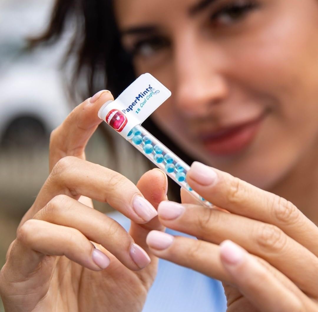 PaperMints CoolCaps - Sugar-Free Instant Fresh Breath Mints, 4 Pack (160 Capsules) for Halitosis & Dry Mouth Relief