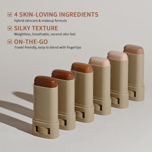 Beauty Balm Serum Boosted Skin Tint Stick – Face Tint Balm Foundation with Serum Benefits, Buildable Hydrating Coverage, Moisturizing Concealer Stick for Glowing Skin & Flawless Finish (3#, 2)