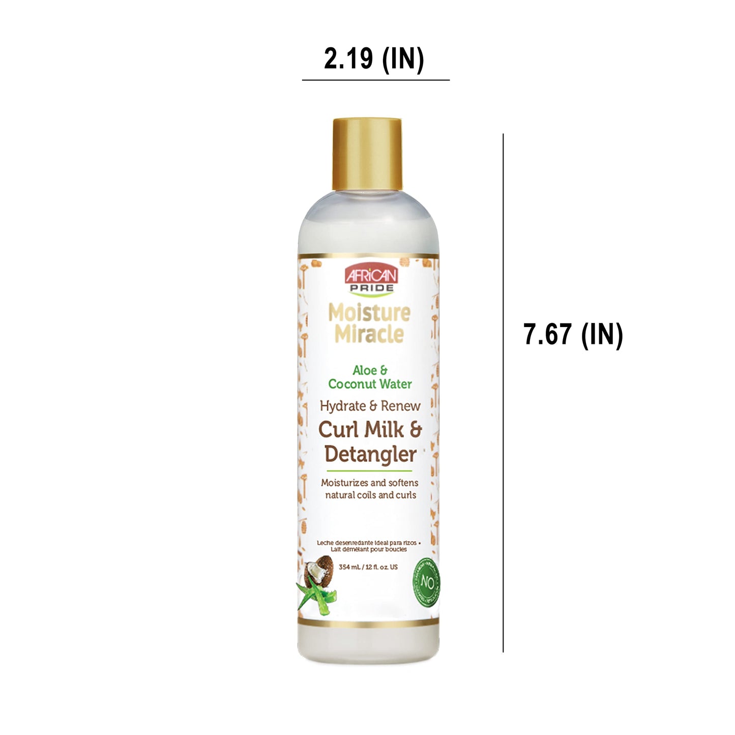 African Pride Moisture Miracle Hydrate & Renew Curl Milk & Hair Detangler (3 Pack), For Natural Coils & Curls, Hydrates & Controls Frizz, 12 oz