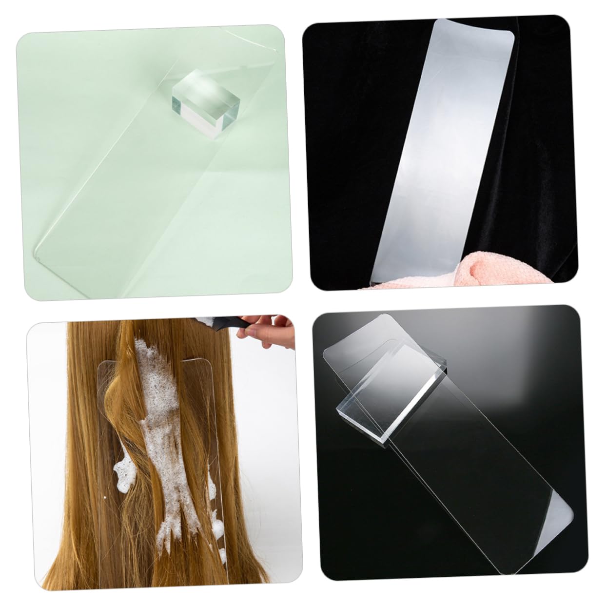 Beatifufu 2Pcs Clear Hair Highlighting Board Dye Paddle Professional Hair Coloring Tool Highlighting Foil Board for Salon and Home Use Non Tooth Design for Easy Application