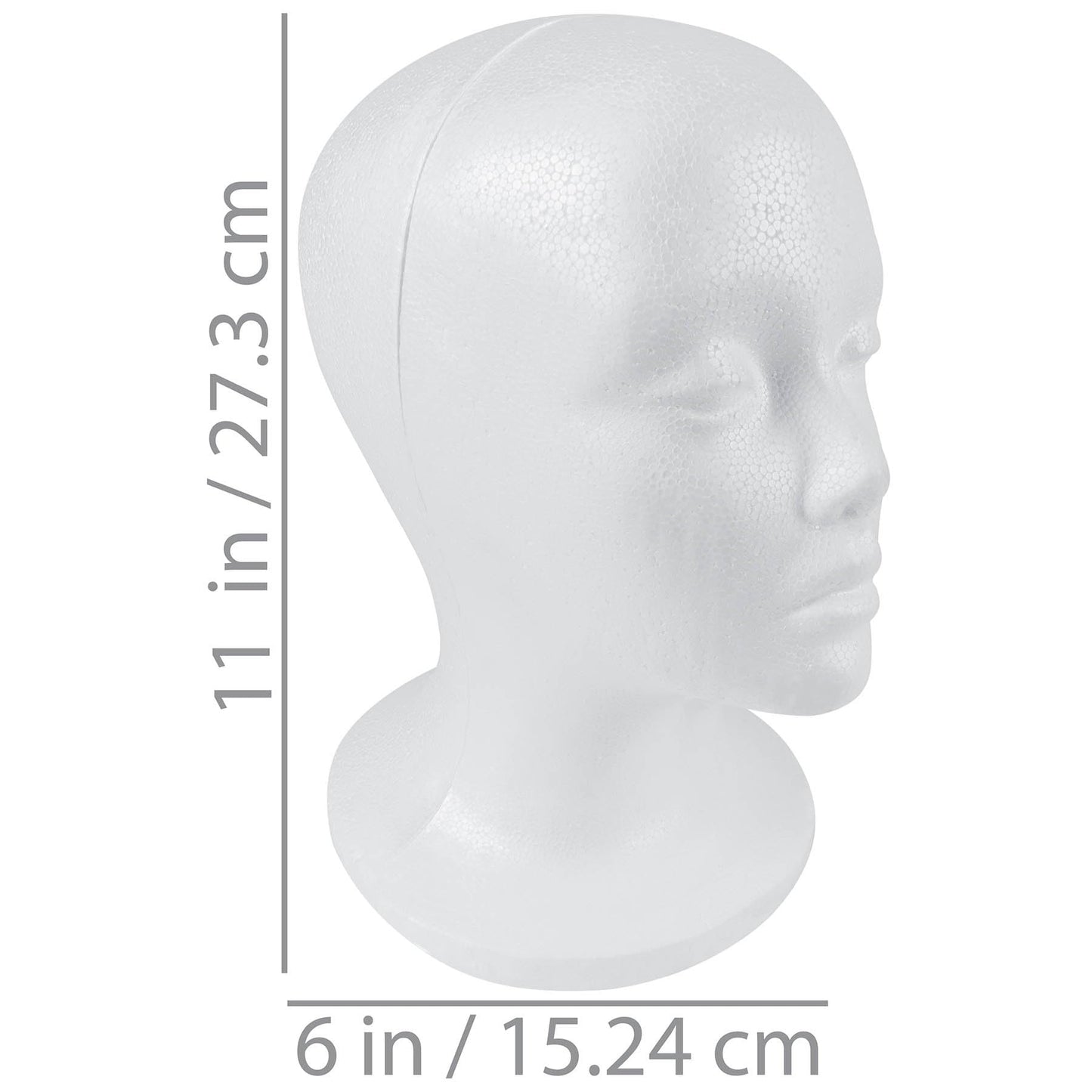 SHANY Styrofoam Model Heads ,Hat Wig Foam Mannequin Female Wig Head Stand ,Mannequin Head for wigs , Wig Holder - Round Base , 11 Inches Female Mannequin Head -1 Piece