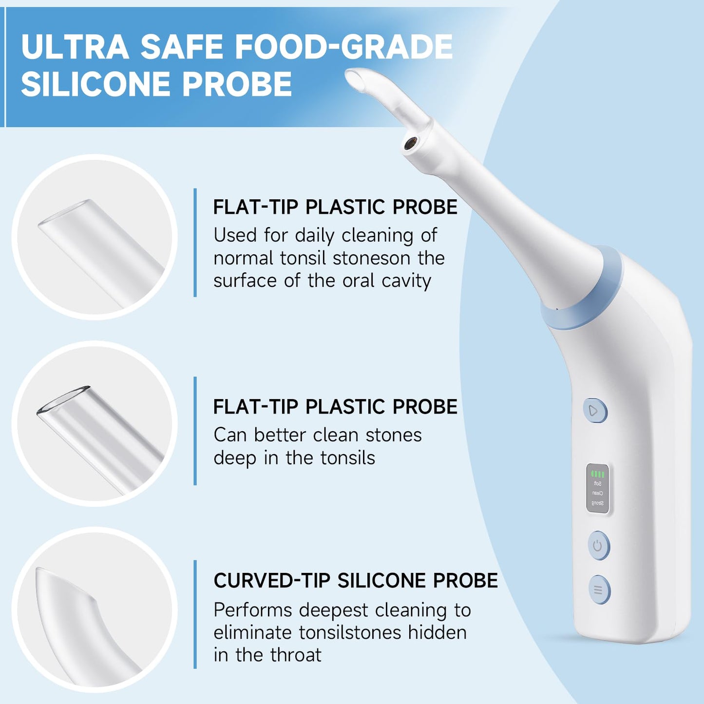 Electronic Tonsil Stone Remover with Camera, Tonsil Stone Removal Kit, 3 Suction Levels, Tonsil Stone Vacuum, Oral Care for Mouth Health, USB Rechargeable
