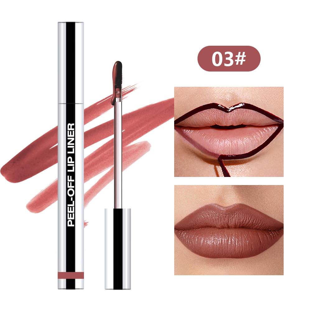 Lip Stain - Peel Off Lip Stain, Lip liner Stain Long Lasting Waterproof with Tweezer, Natural Lip stain Peel Off, Easy to Use, Transfer-proof, Smudge-proof, Stay All Day, Mauve