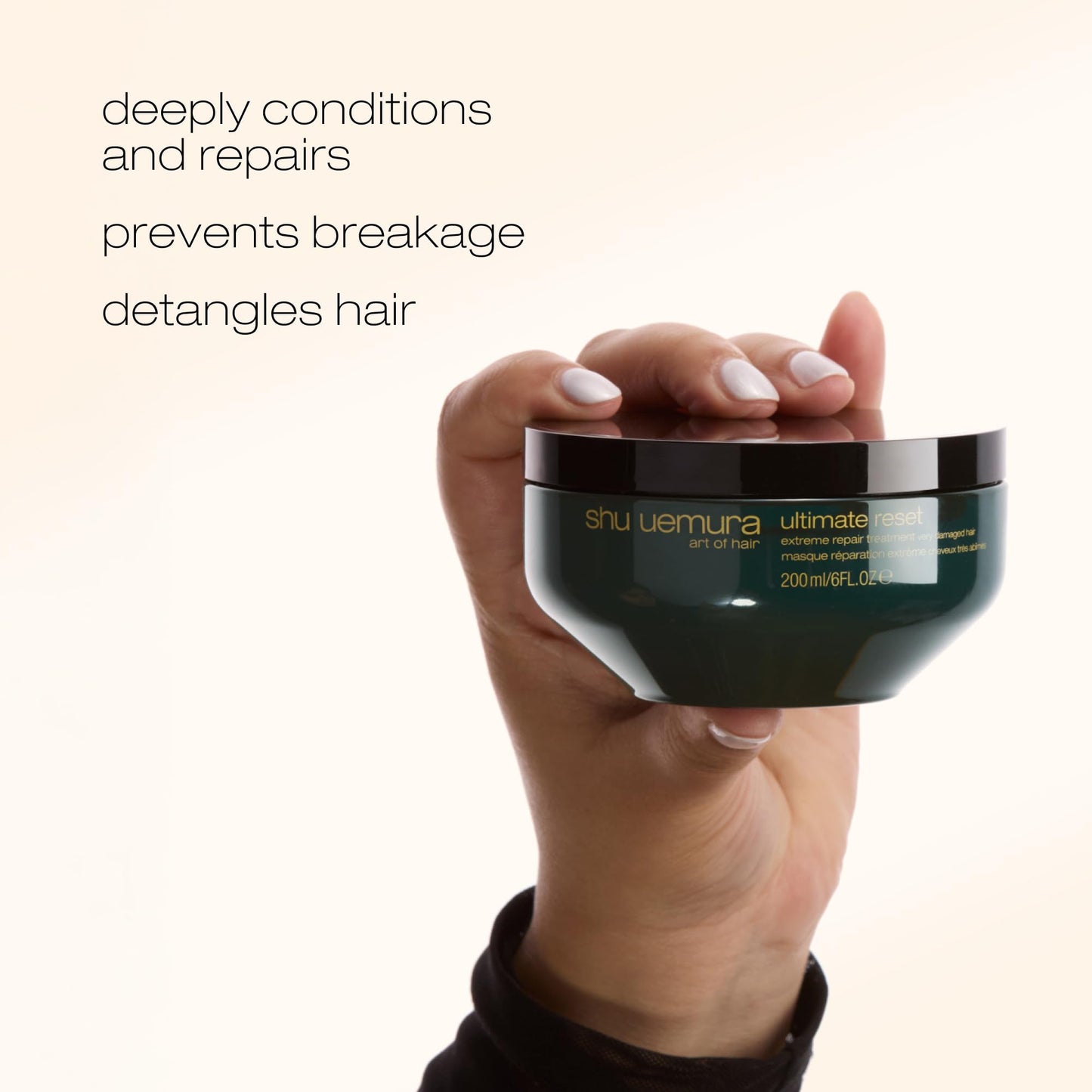shu uemura art of hair Ultimate Reset Extreme Repair Hair Mask - Strengthens to Reduce Breakage and Split Ends, Deeply Conditions and Nourishes, With Japanese Rice Extract, 6 Fl Oz