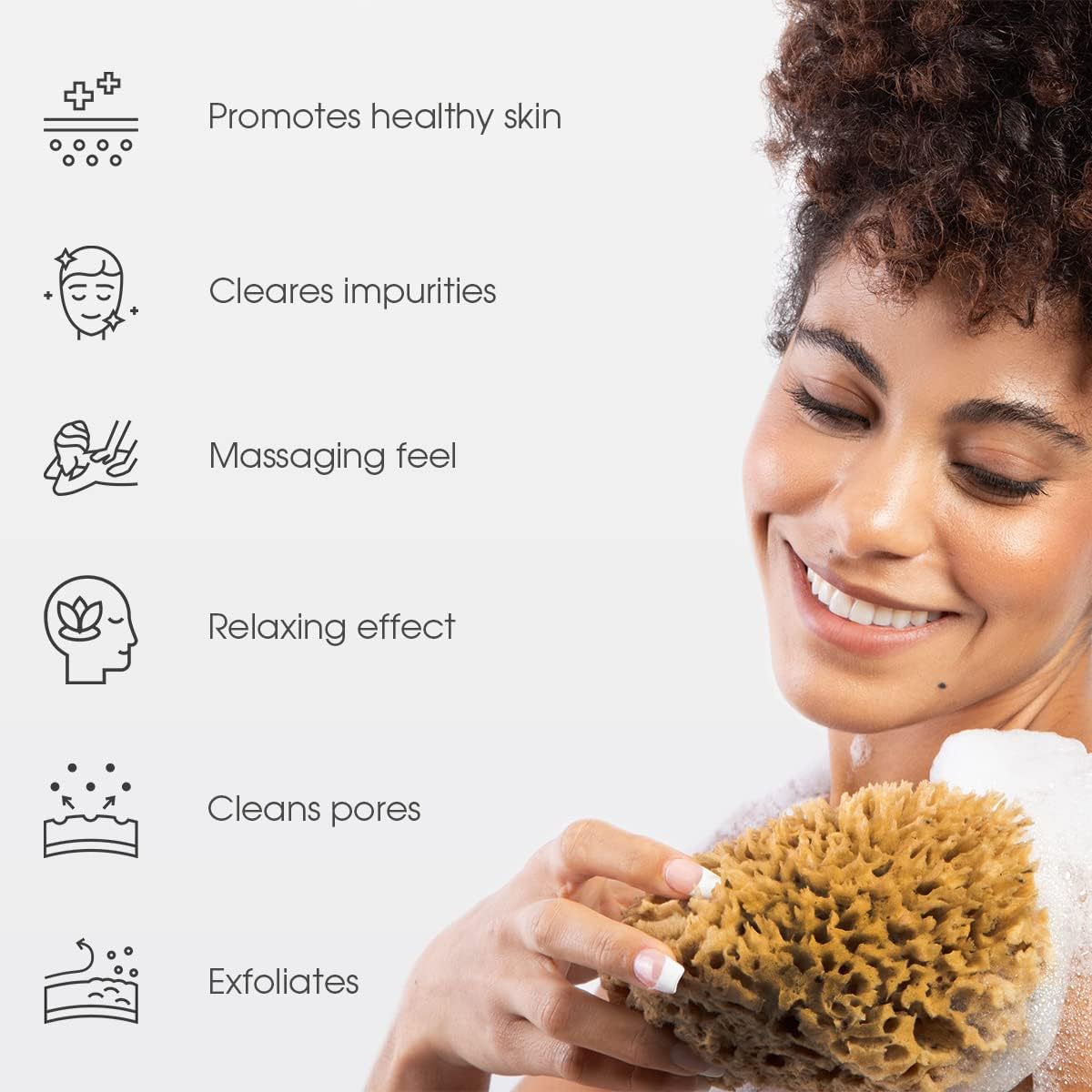 Large Unbleached Natural Sea Loofah Sponge | Gentle Bath & Shower Body Scrubber