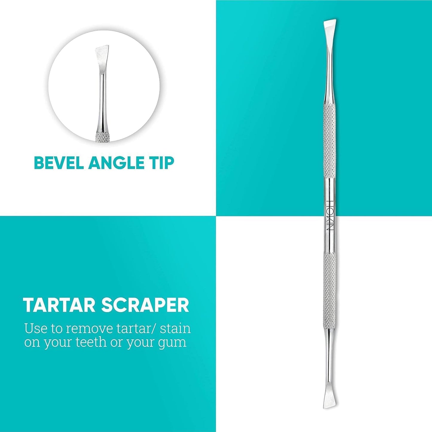 Dental Tools HOKIN Plaque Remover Teeth Cleaning Tool 4 Pcs Dental Care Kit Tooth Filling Repair Set Stainless Steel Dental Tools for Men Women Kids and Pet Care