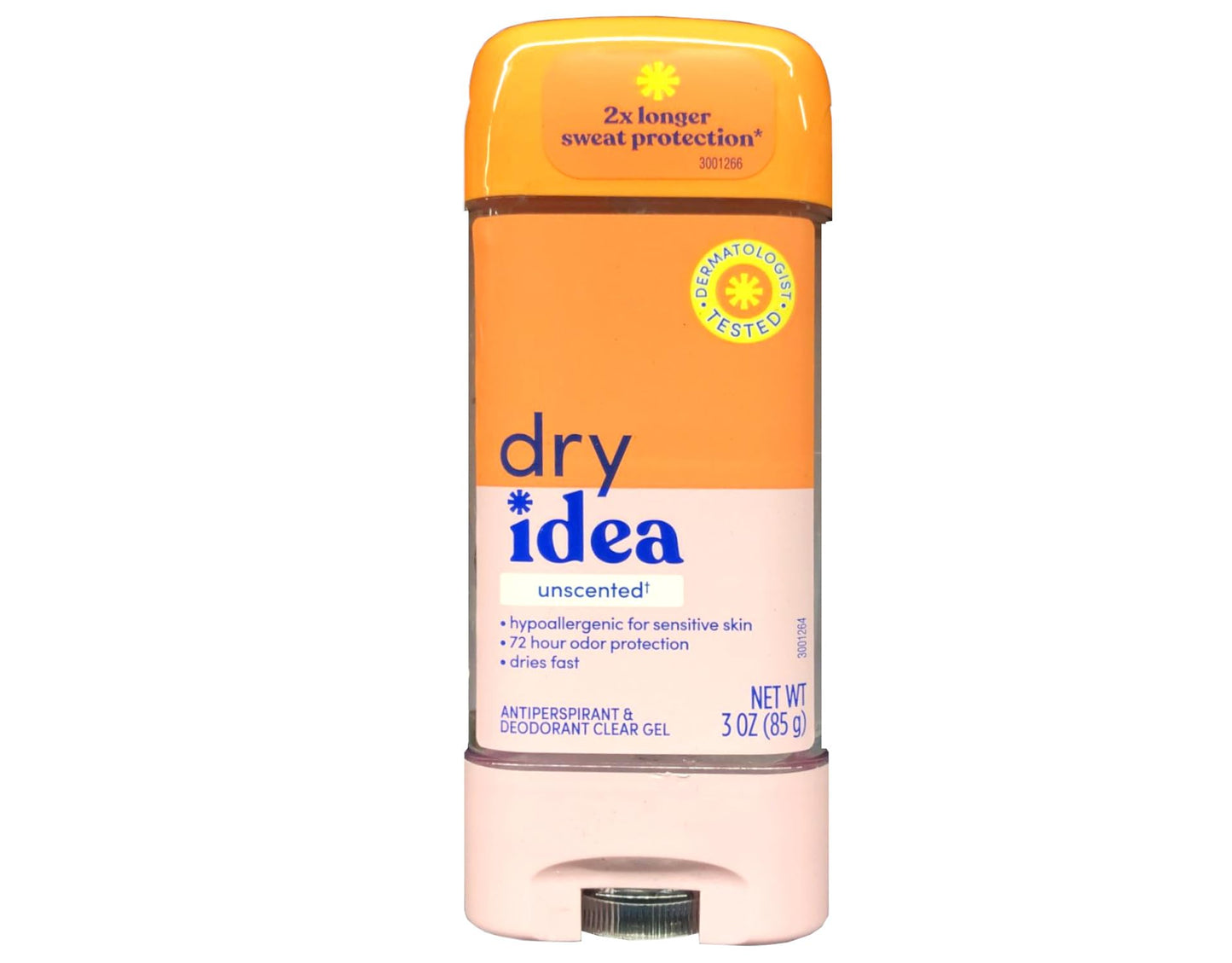 Dry Idea Unscented Gel Antiperspirant Deodorant 3 Ounce (Pack of 3)