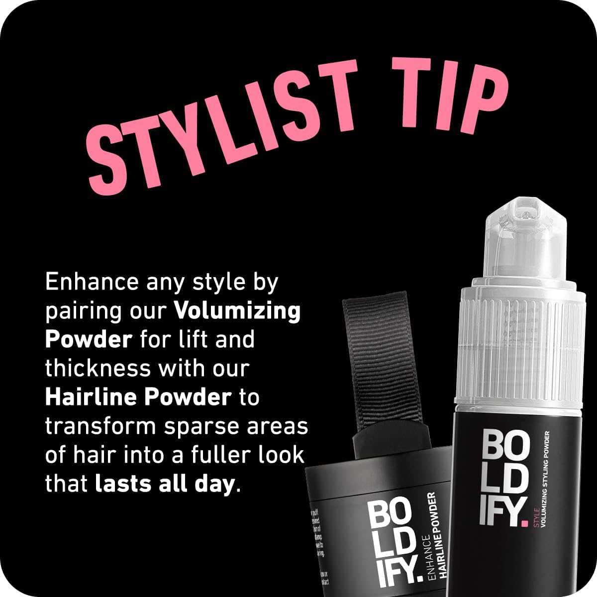 BOLDIFY Hair Texture Powder and Volumizer - Styling for Thinning Hair - Volumizing Powder for Women & Men - Travel Size
