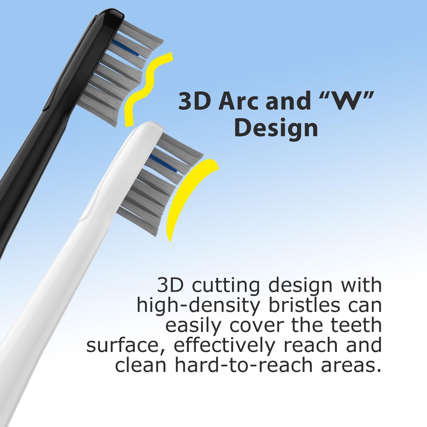 Flossing Toothbrush Head Replacement, 3 Count, Compatible with Water-pik Sonic Fusion / 2.0 SF-01, SF-02, SF03 & SF-04 (White, Full(6Packs))