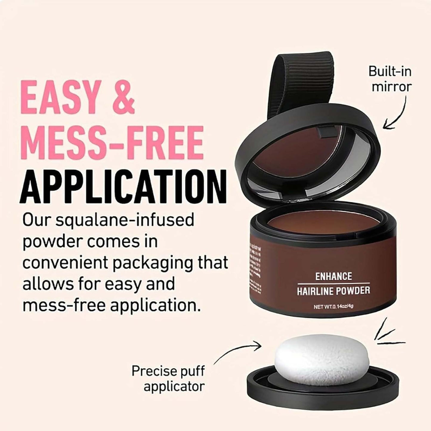 Maycheer Hairline Powder for Women, 14 Color Maycheer Magic Root Cover Up, Maycheer Hair Shadow, Maycheer Hair Rich Shading Powder, May Cheer Hair Rich, Transparent Root Cover (03 Black)