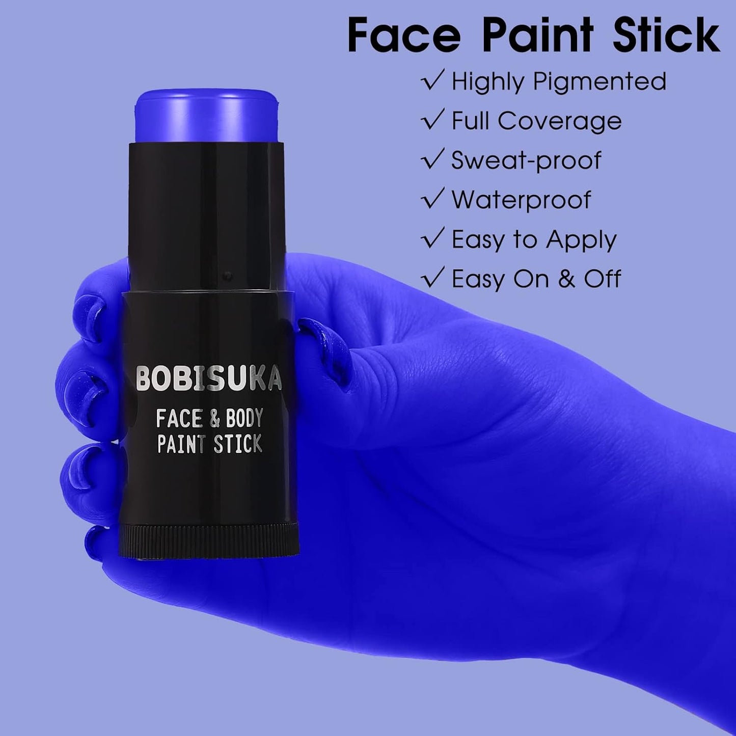 Red White Blue Face Paint Stick Kit - Eye Black for Football, Baseball & Halloween