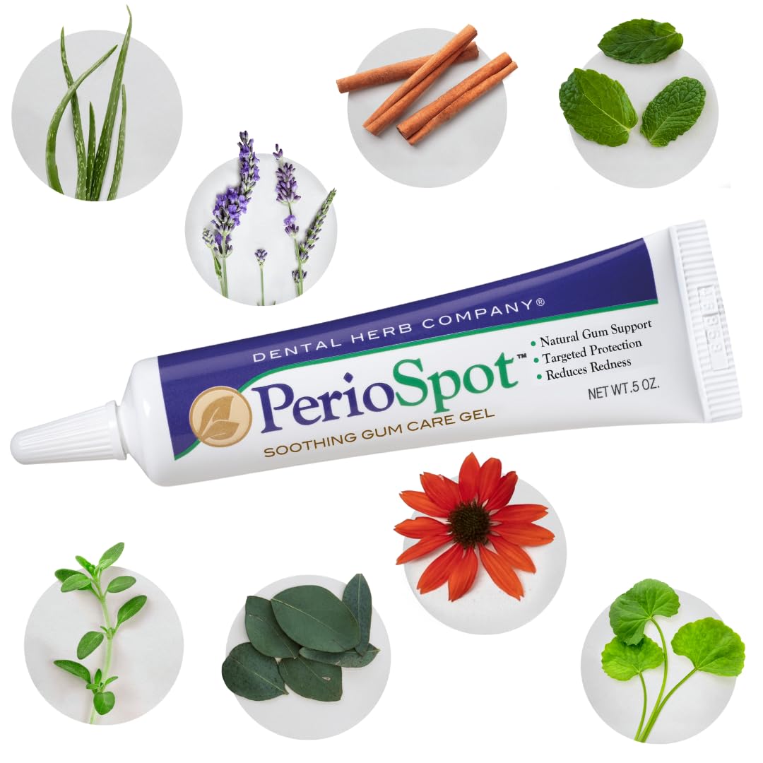 Dental Herb Company - PerioSpot Mouth Sore and Gum Care Gel - Soothes and relieves discomfort from Canker sores and Gum Irritation (.5 oz.)