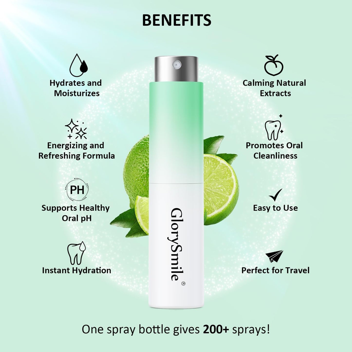 Oral Breath Spray, Mouth Spray Breath Fresheners, Adult Bad Breath Relief, Hours of Freshness - Natural Plant Extracts, 0 Alcohol - Compact & Portable 3-Pack - 3 Flavors (Mint/Peach/Lemon)