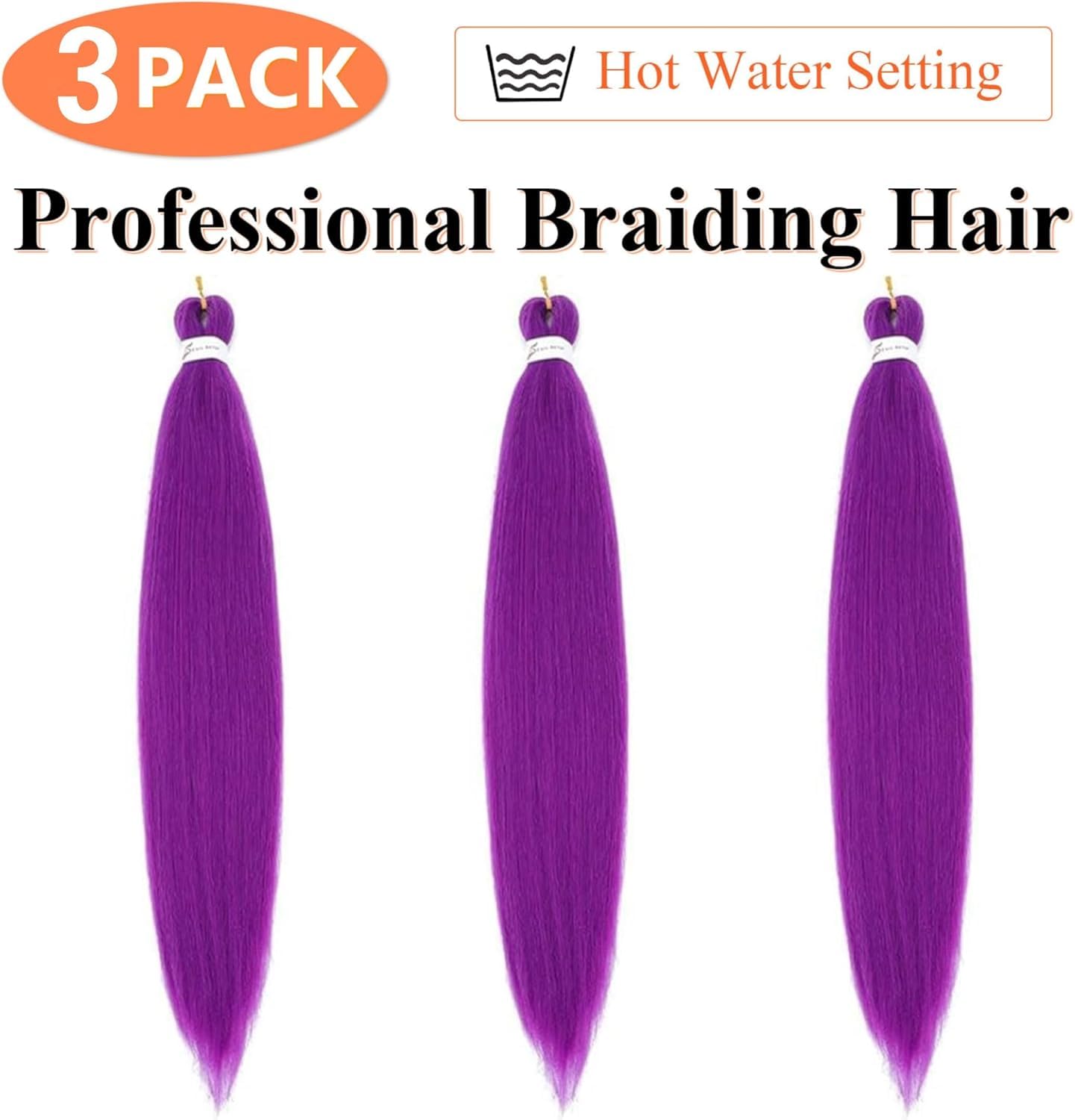 24-Inch Pre-Stretched Braiding Hair - 8 Packs Soft Yaki Texture for Crochet & Twists