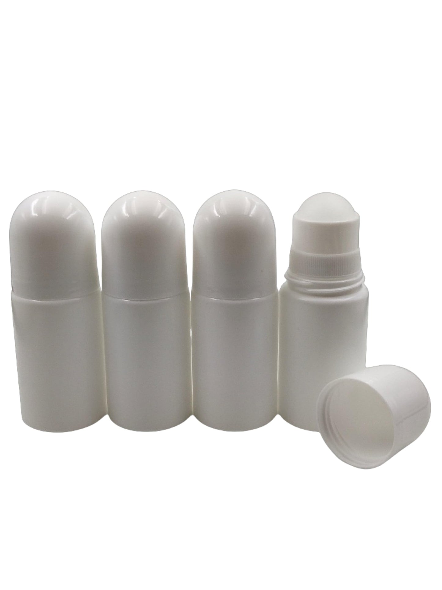 ZQDZYIE 4Packs 30mL/50mL Empty Roll-on Bottle Plastic with Removable Cap for Easy Refills for Homemade Deodorants Essential Oil Blends (50mL)