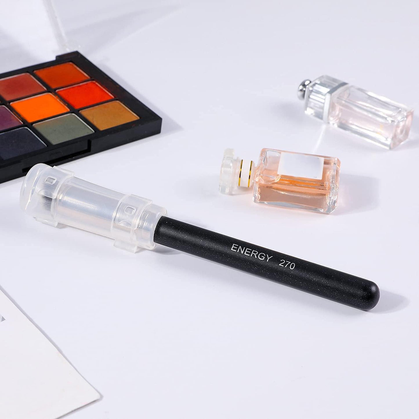 ENERGY Concealer Brush Under Eye Mini Angled Flat Top Kabuki Nose Contour Brush for Concealing Blending Setting Buffing with Powder Liquid Cream Cosmetic Pro Small Makeup Foundation brushes 270