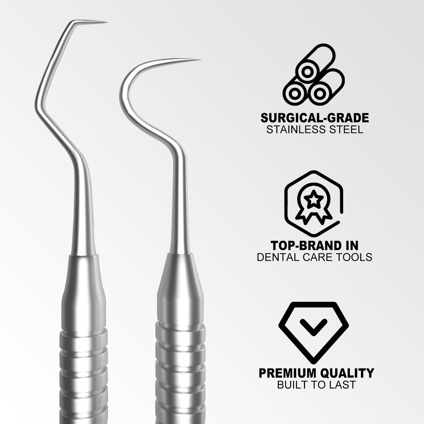 CATACC PRO Dental Tools, Dental Pick for Teeth Cleaning, Stainless Steel Hygiene Kit with Tooth Scraper Plaque Tartar Remover - with Case