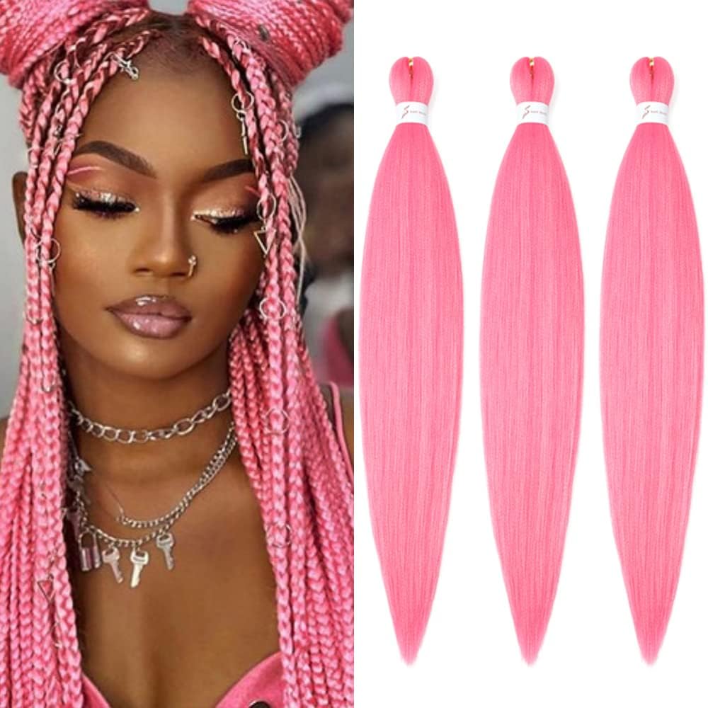 8 Packs 20-Inch Ombre Pre-Stretched Braiding Hair - Soft Yaki Texture Extensions