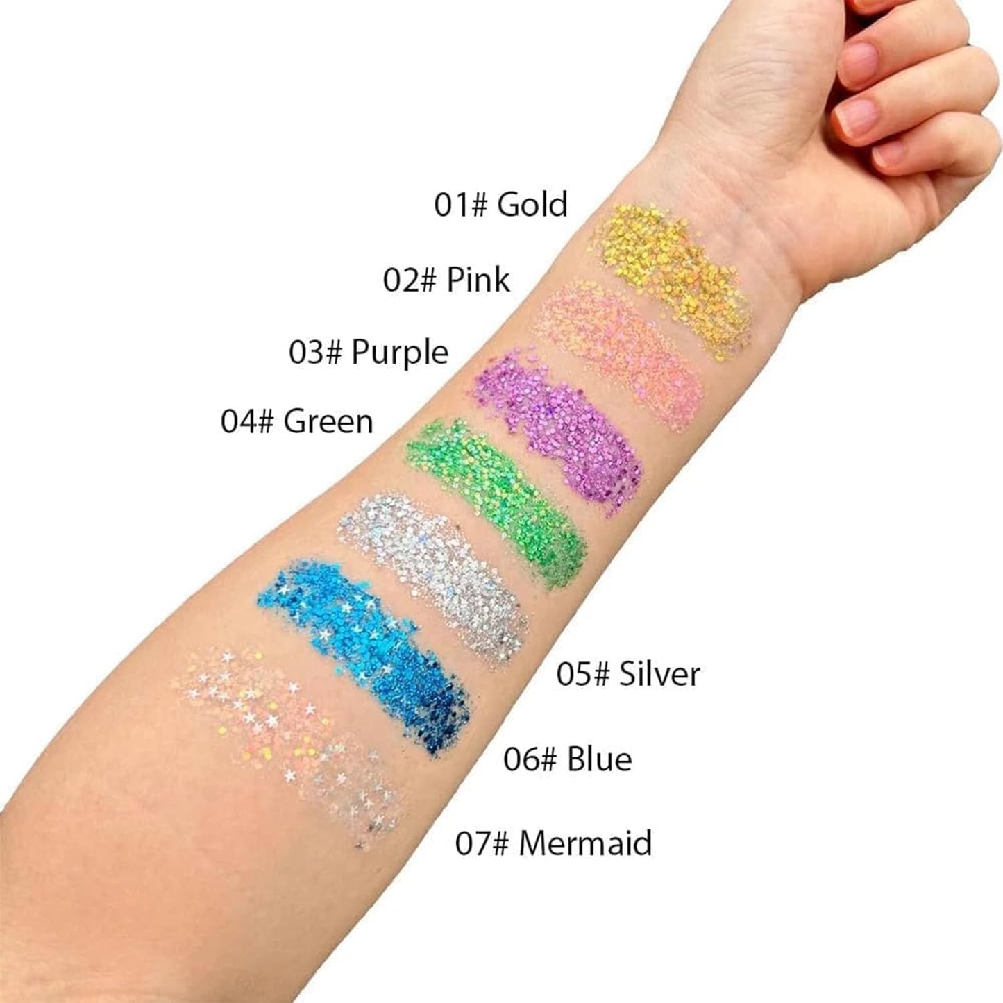 Liplaya Glitter Stick, Liplaya Stick Red White Blue, Glitter Hair and Body, Waterproof and Long-Lasting, for Stage Party, Carnival (Green)
