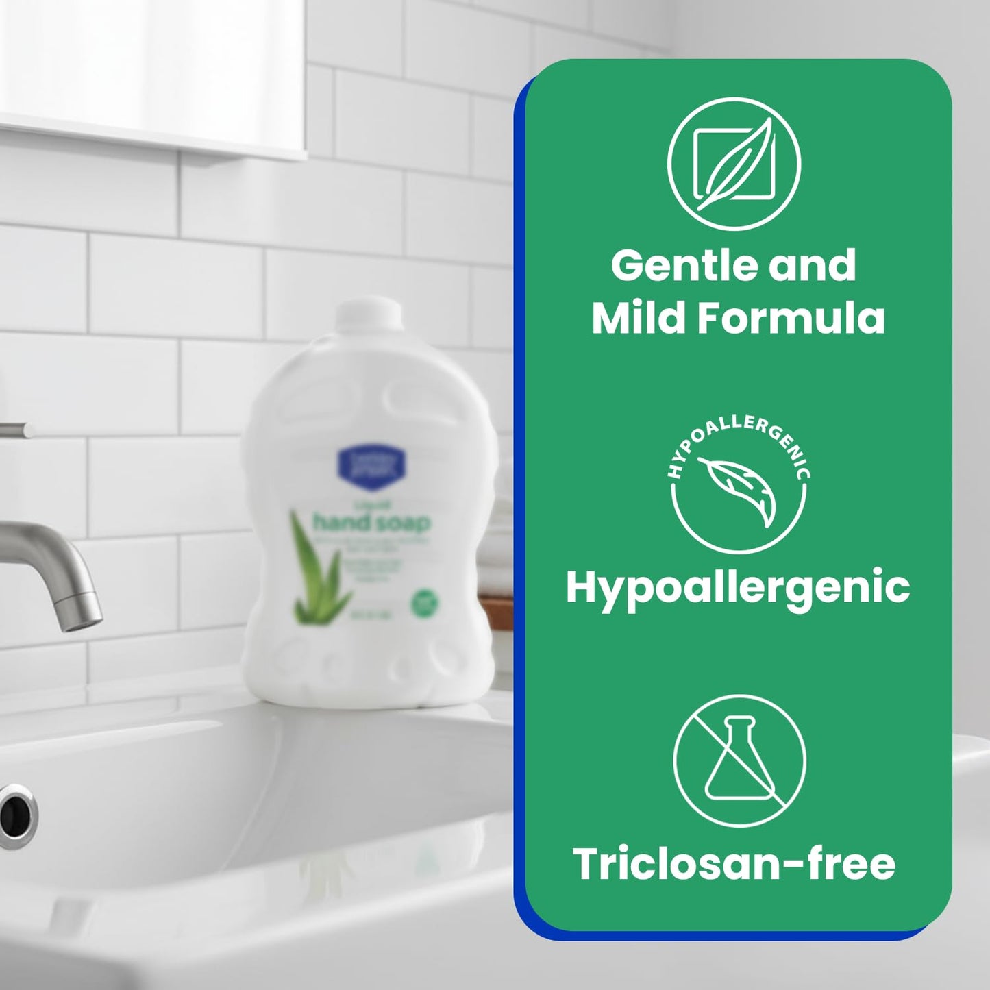 Berkley Jensen Aloe Vera Hand Soap Refills – Moisturizing 64 Fl Oz (Pack of 2) for Soft Skin