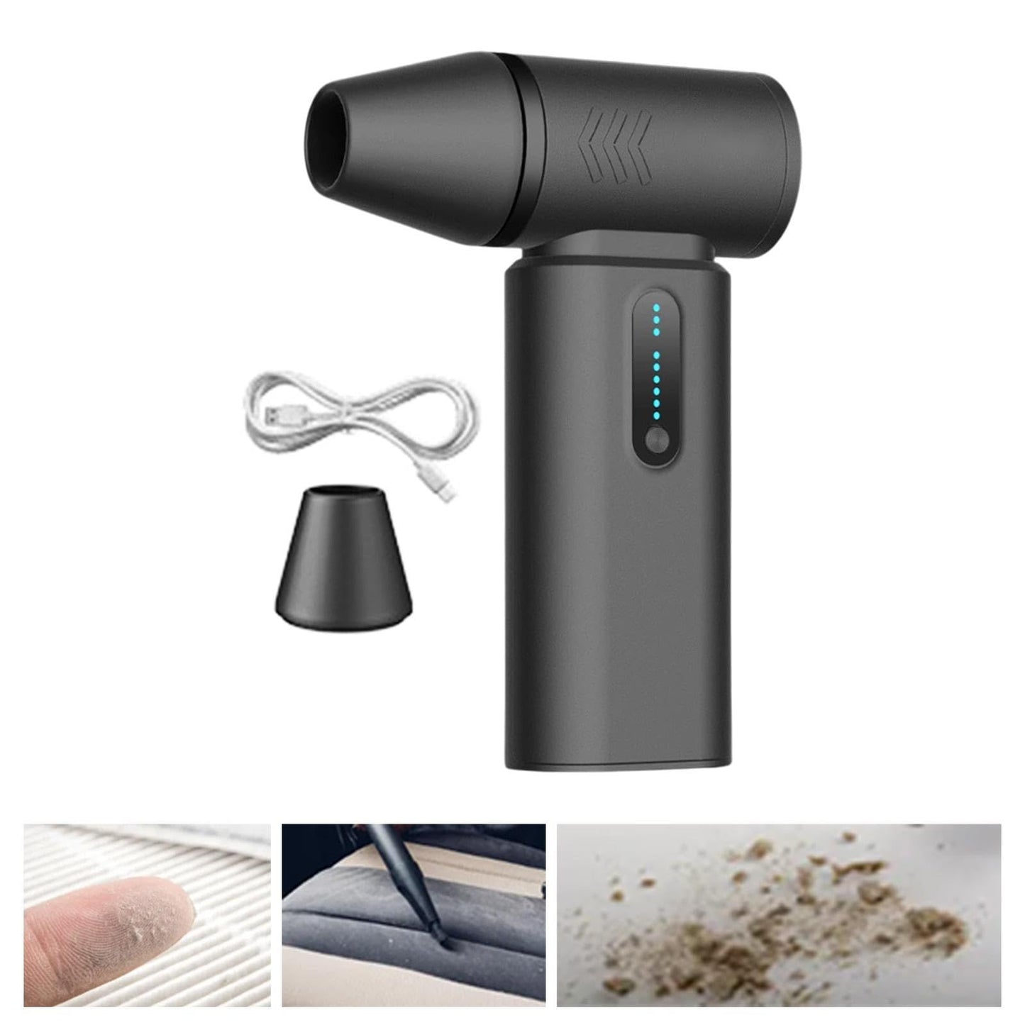 BLWOTMOR Mini Jet Dry Blower Hair Dryer Multi-use Turbofan Turbine Snow Blower for Cleaning of Keyboards & Laptop Hair Cleaning, Black