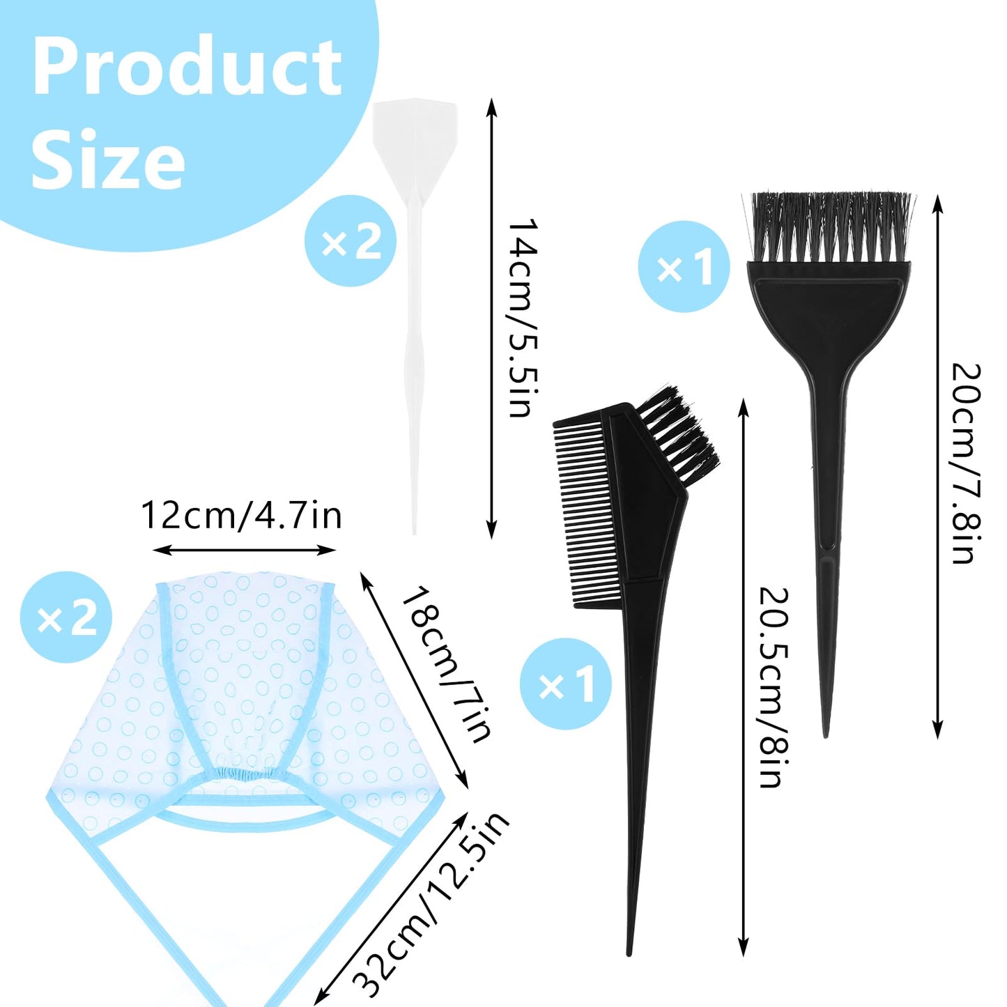 6 PCS Highlights Hair Color Kit, With 2 Coloring Caps, 2 Spatula With Crochet Hook, 2 Dye Brush, Hair Highlighting Kit Styling Tools for Salon & DIY Dyeing