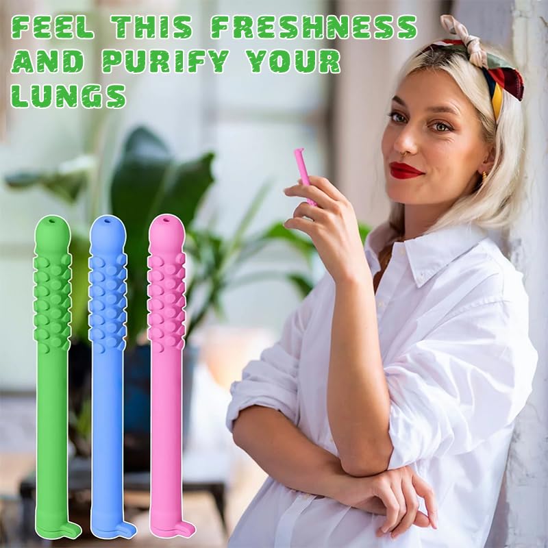 Essential Oil Chewable Breath Sticks (3-Pack) - On-The-Go Aromatherapy for Fresh Breath, Mental Focus & Natural Energy - Peppermint, Eucalyptus & Lavender