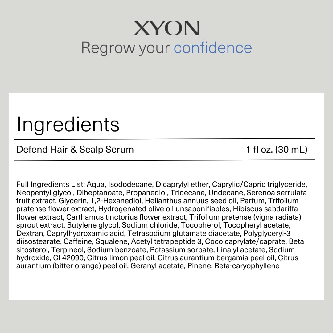 XYON Defend Hair & Scalp Serum | Men's | Scalp Hydration | Prevent Hair Loss | Defend Against DHT | Strengthen Hair | Potent Ingredients
