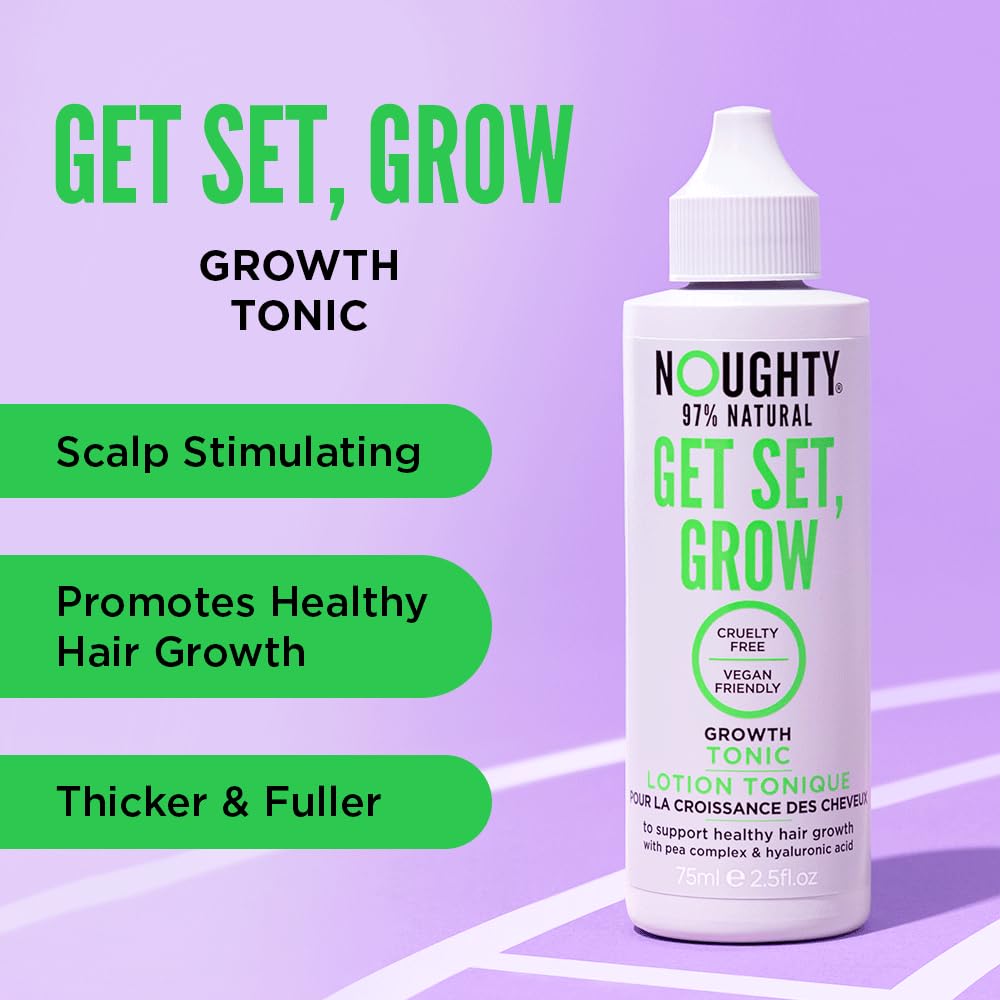 Noughty 97% Natural Get Set Grow Tonic, Leave in Treatment for Thicker and Fuller Looking Hair, 97% Natural, with Pea Complex and Hyaluronic Acid 75ml