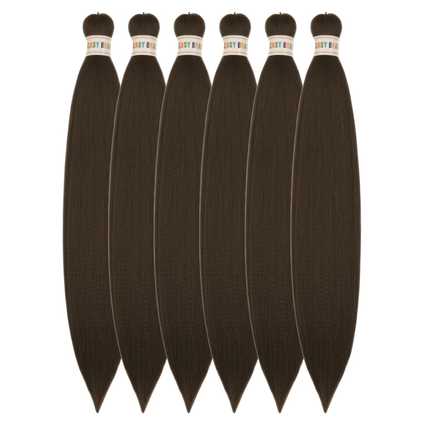 Ash Brown Pre-Stretched Knotless Braiding Hair Extensions - 6 Packs Synthetic Box Braids