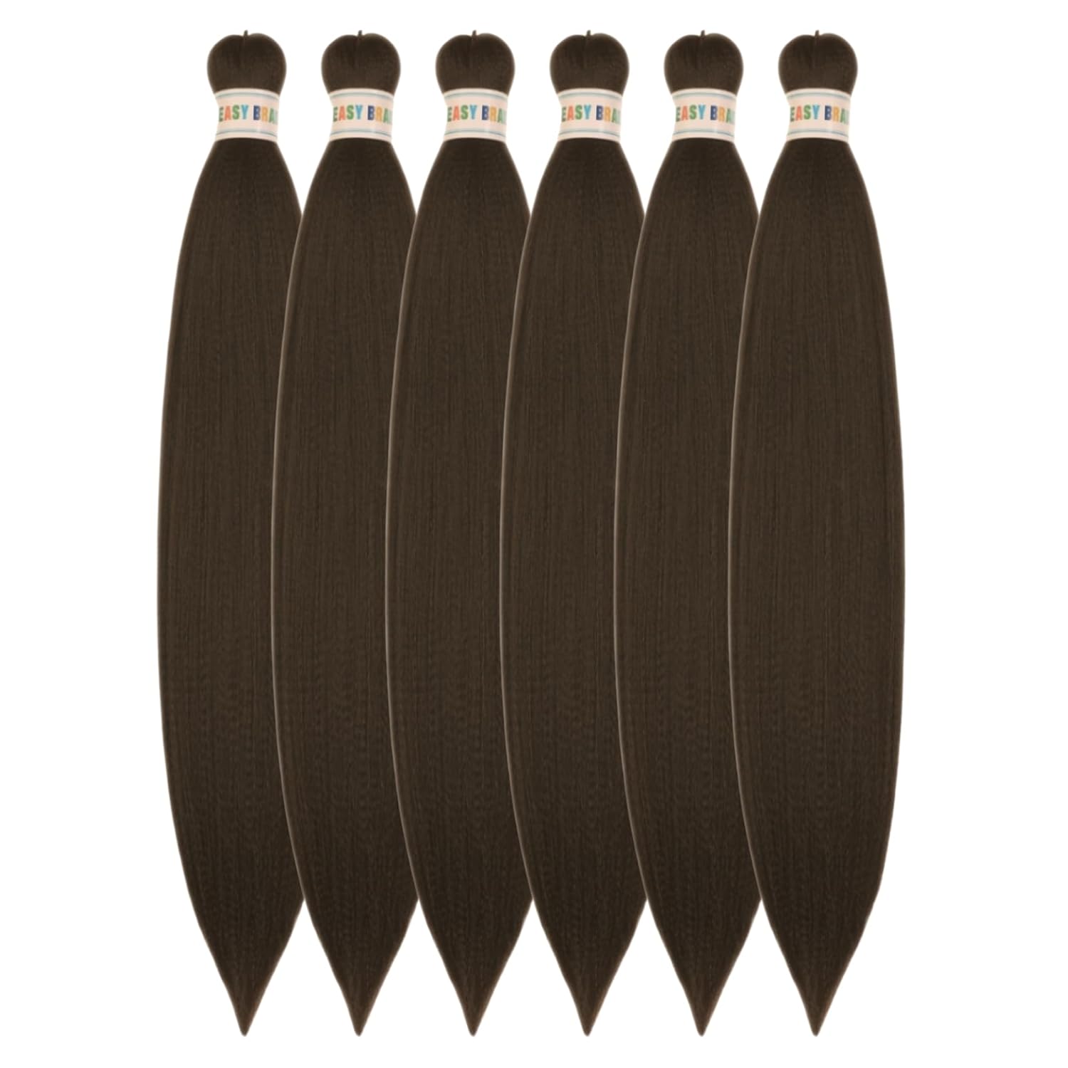 Ash Brown Pre-Stretched Knotless Braiding Hair Extensions - 6 Packs Synthetic Box Braids