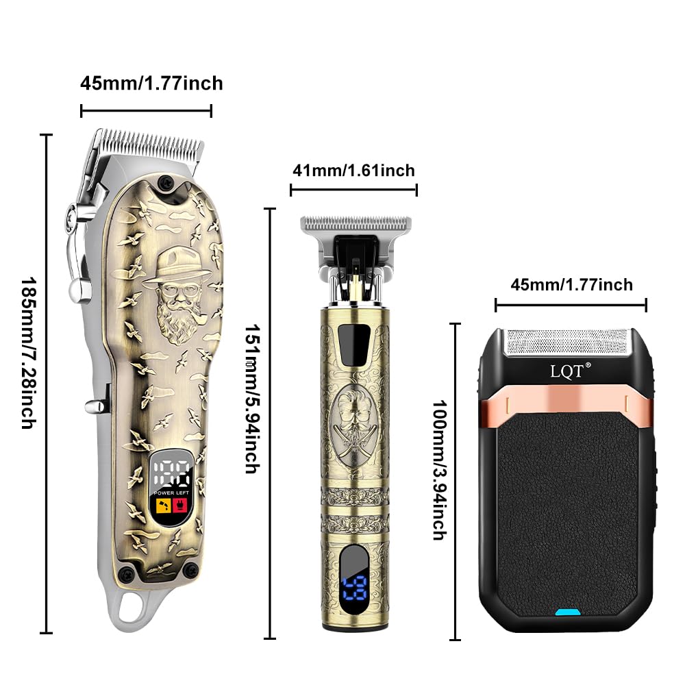 LQT Hair Clippers Set for Men, Hair Clipper Trimmer with LED Display, Professional Cordless Hair Clipper Shaver Beard Trimmer, Hair Cutting Machine for Men, Holiday Gift for Him Father's Day Gift