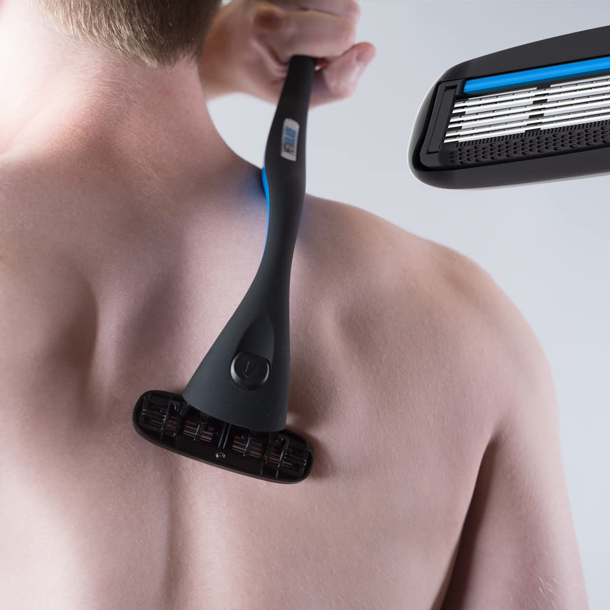 Metablade Back Shaver for Men - Long Handle Body Hair Remover with Replaceable Blades