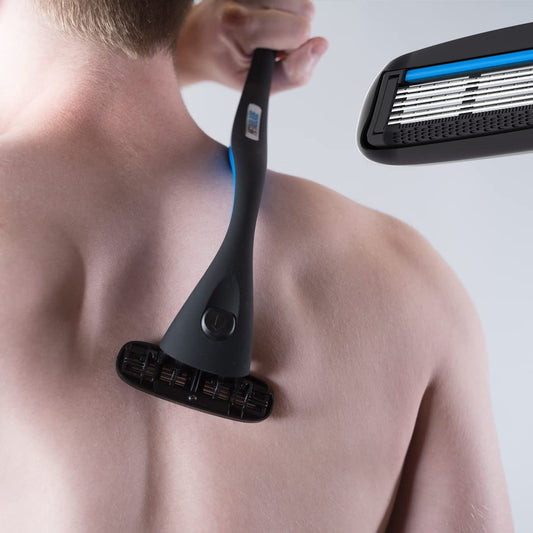 Metablade Back Shaver for Men - Long Handle Body Hair Remover with Replaceable Blades
