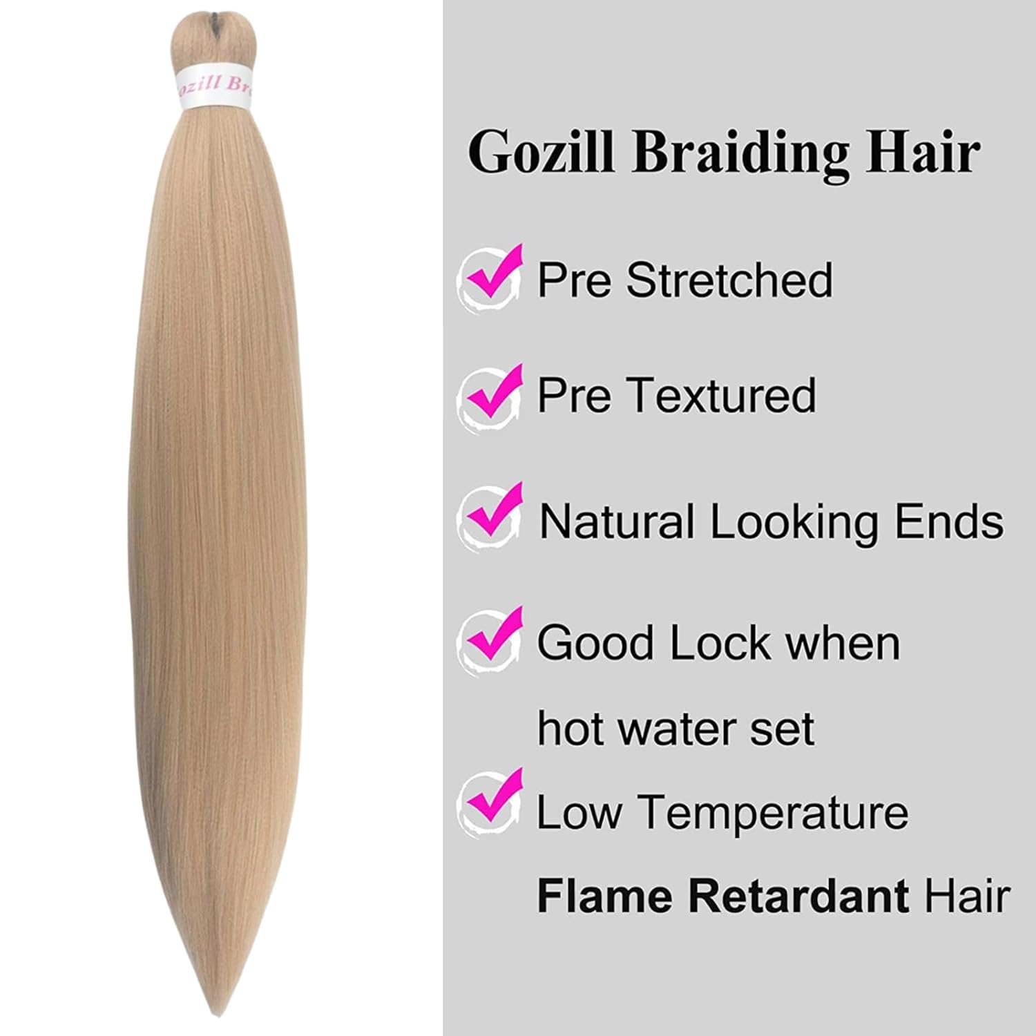 Ash Brown Pre-Stretched Knotless Braiding Hair Extensions - 6 Packs Synthetic Box Braids