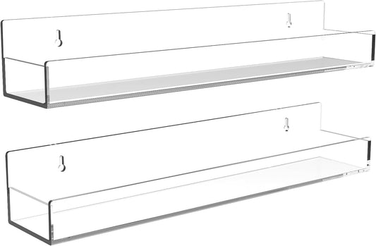 15-Inch Acrylic Nail Polish Shelf - Multi-Purpose Floating Rack for Beauty Salons & Retail