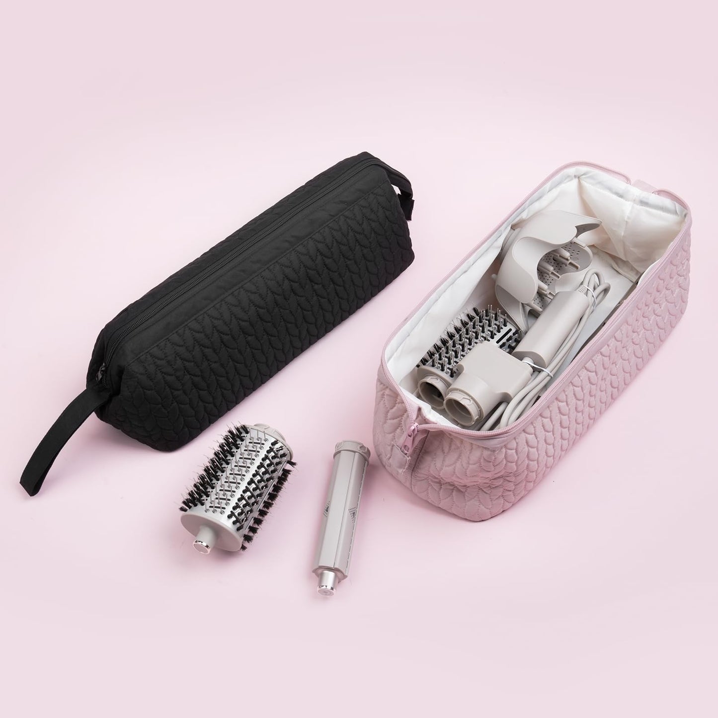 Hair Tools Travel Bag Case, Hair Accessories Organizer with Heat Resistant Mat, Flat Iron Curling Iron Travel Case for Shark Flex Style, Silicone Heat Mat for Hair Tools, Hot Tools Travel Bag (Black)