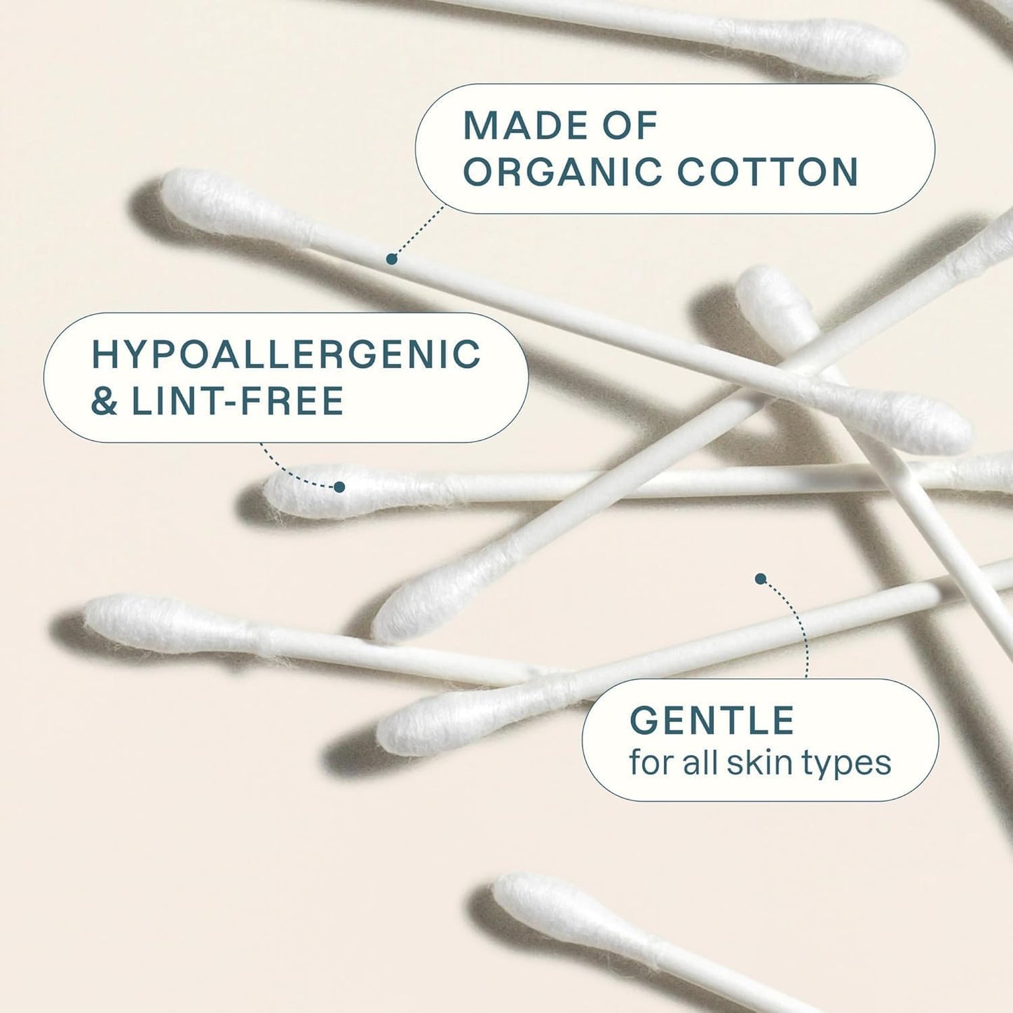 Cliganic Organic Cotton Swabs - 1500 Count, 100% Pure Natural & Hypoallergenic Buds