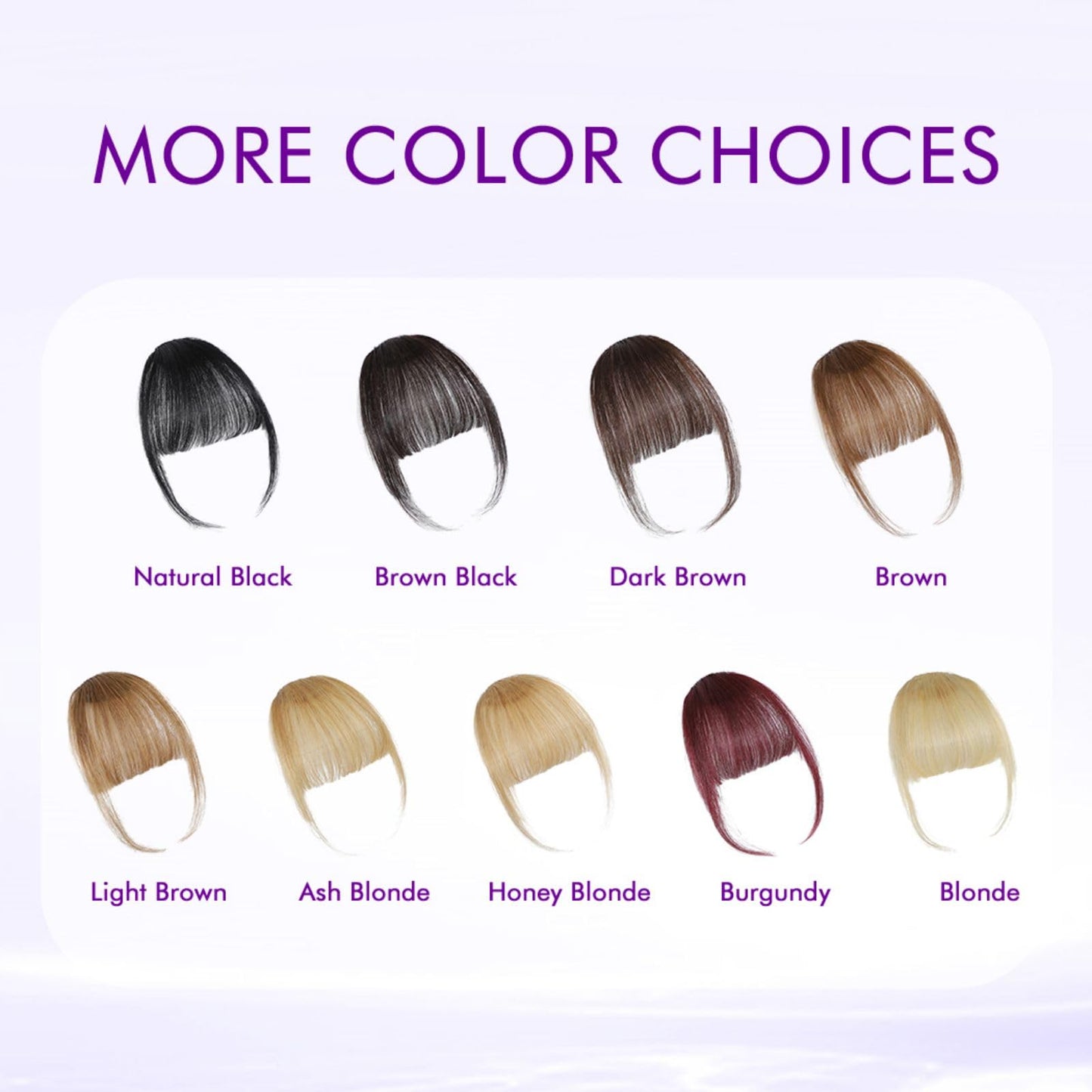 ELEFOCUS Clip-on Natural Black Human Hair Extensions - Wispy Bangs with Temples for Daily Wear