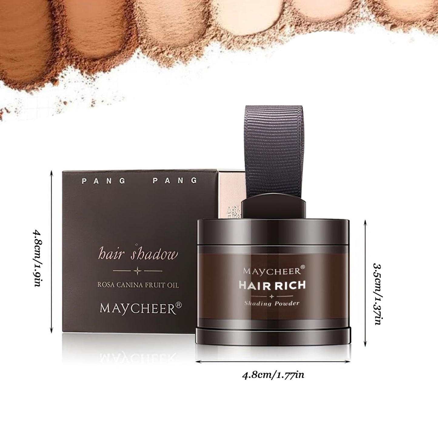 Nicgou Maycheer Hairline Shadow Powder, Maycheer Hair Shadow Root Cover Up, Maycheer Hair Shadow, Hair Line Concealer Root Cover Up, Unisex Root Touch Up Hair Powder (Dark Brown, 01)