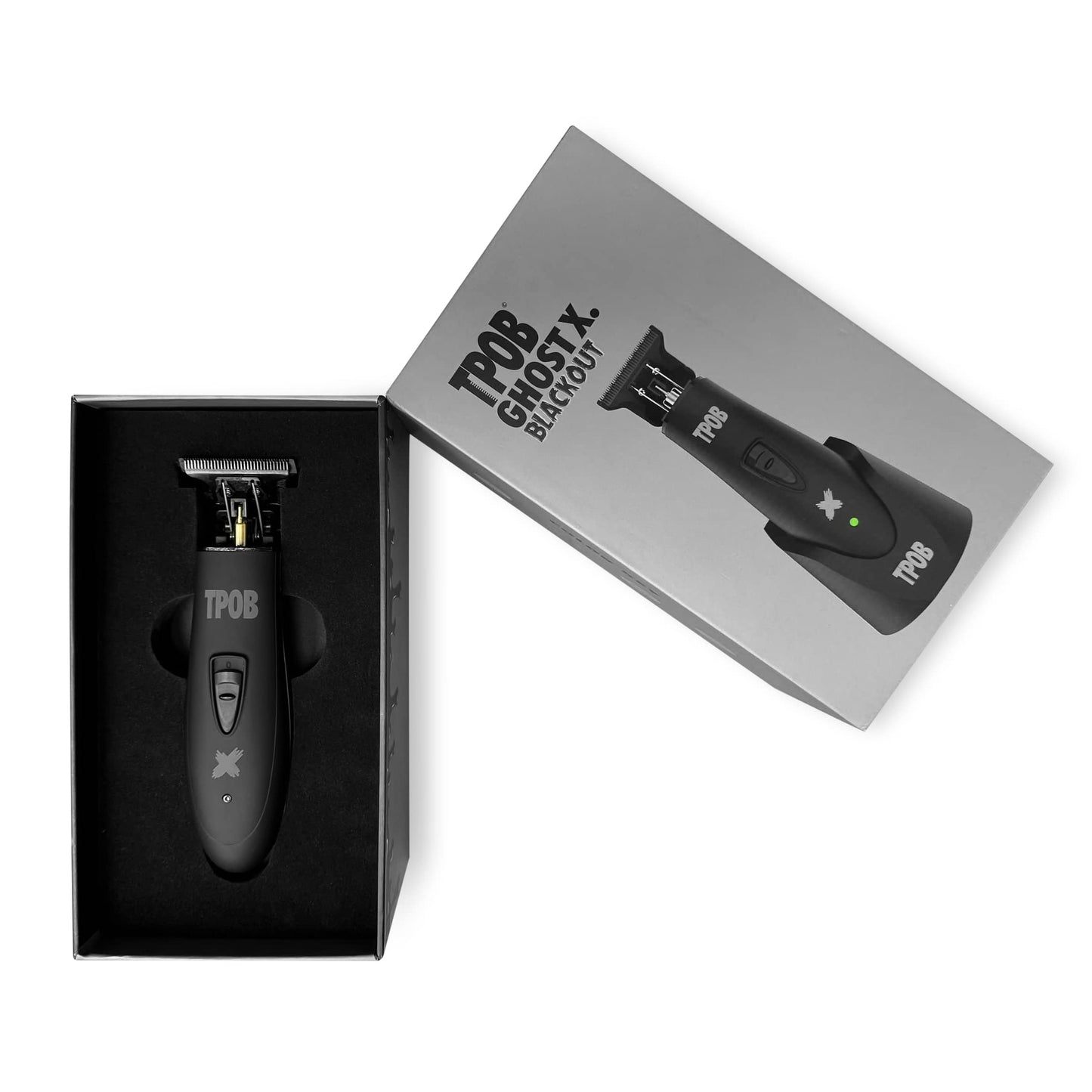 TPOB Ghost X Beard Trimmer Hair Clippers for Men, Professional Hair T-Blade Trimmer Cordless Rechargeable Edgers Clippers Electric Beard Shaver (Ghost X Blackout)