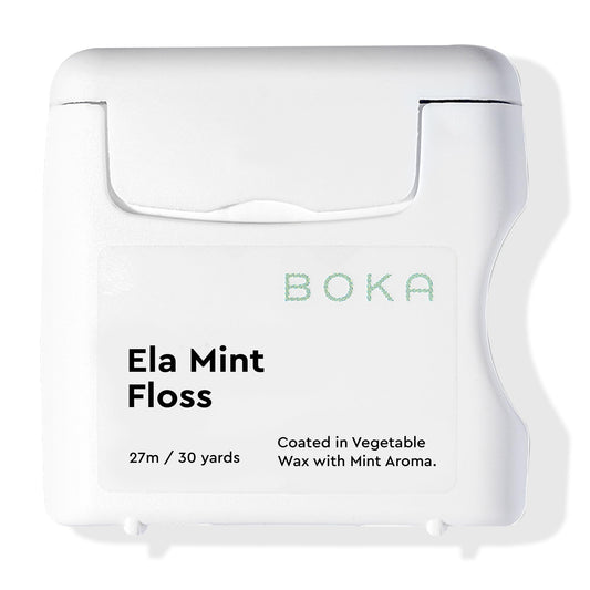 Boka Ela Mint Woven Dental Floss, Made from Plant-Based Vegetable Wax, Teflon-Free, 30 Yards of Waxed Floss (Pack of 1)