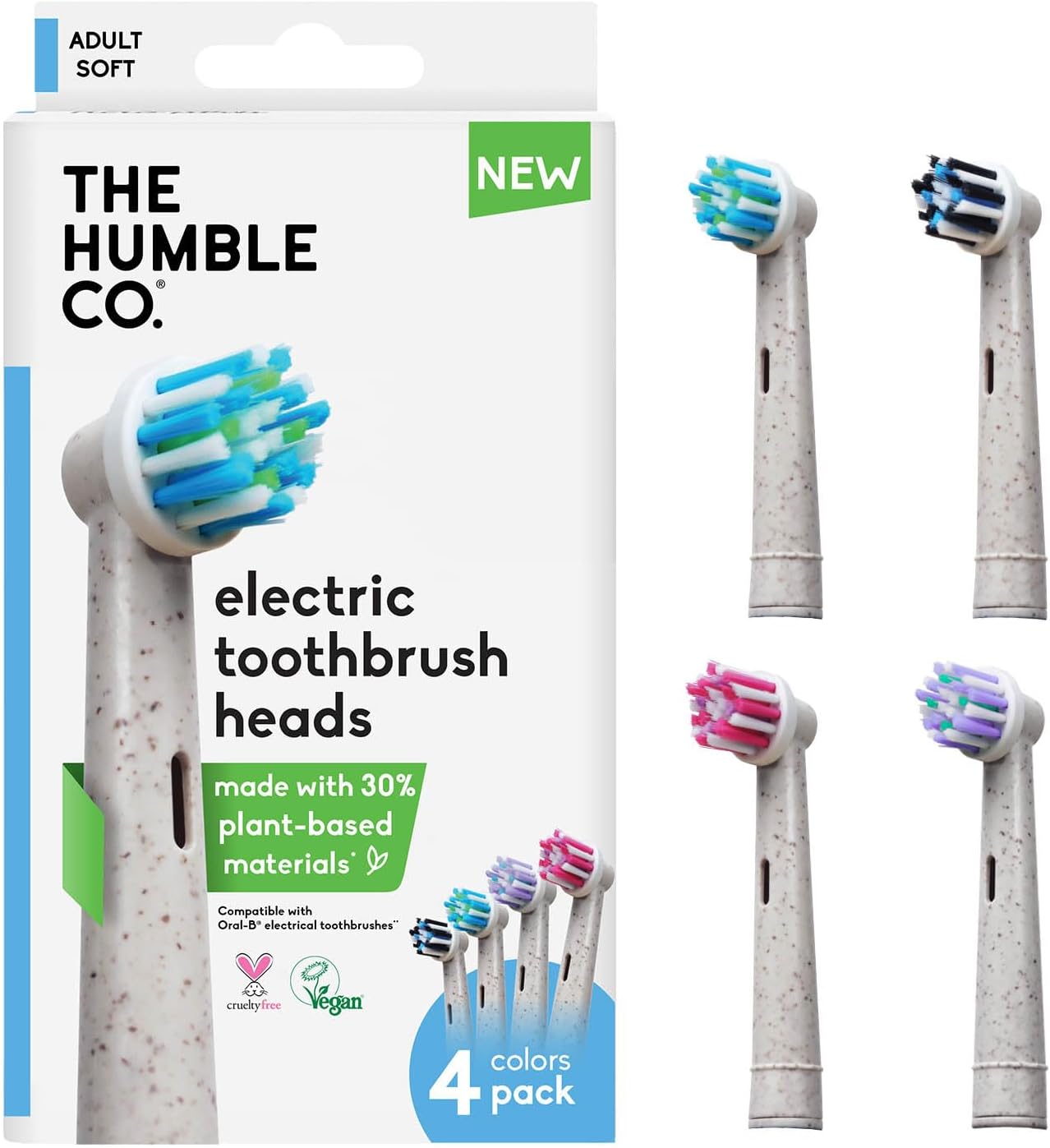 Electric Toothbrush Replacement Heads for Oral-B – 4-Pack, Plaque Removal & Fresh Breath