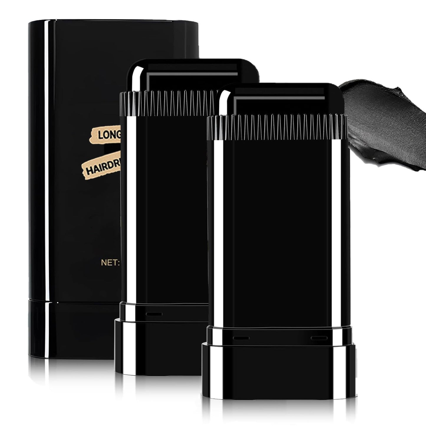 2Pack Safe and Convenient Comb Hair Dye, Waterproof and Sweat-Proof Hair Dye Comb, Quick Touch-Ups, 2 in 1 Instant Dye for Women & Men (Black)