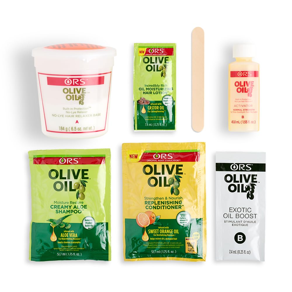 ORS Olive Oil Built-In Protection Full Application No-Lye Hair Relaxer Normal Strength (Pack of 1)