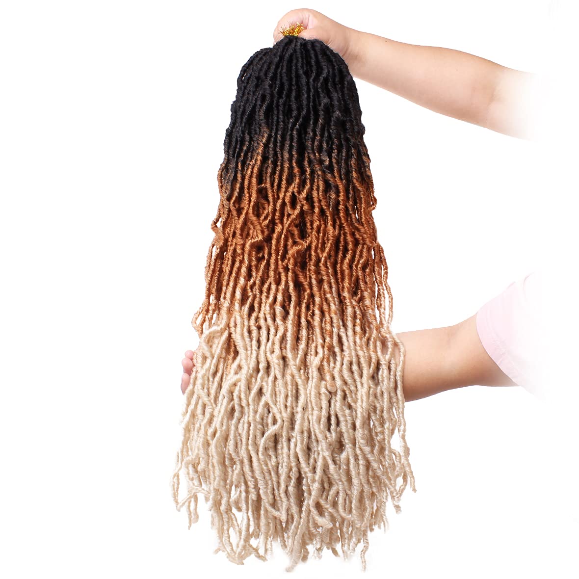 Faux Locs Crochet Hair - 18 Inch Pre-Looped 7 Packs Soft Natural Black Goddess Locs for Women